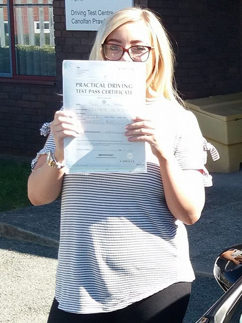 One very happy young lady. Passing with 3 minors at Rhyl this morning. Very well done